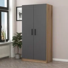 e 2 Kapılı Gardırop Altın Antrasit