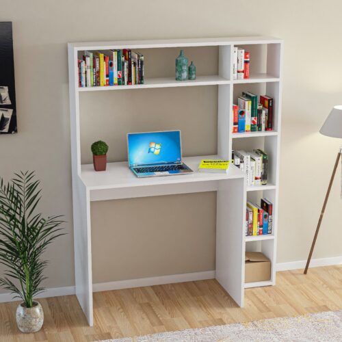 BM104BEYAZ KİTAPLIKLI Çalışma Masası